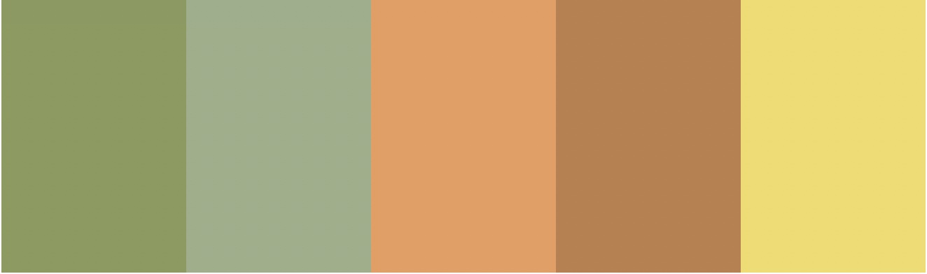 Sage/yellow/orange color palette